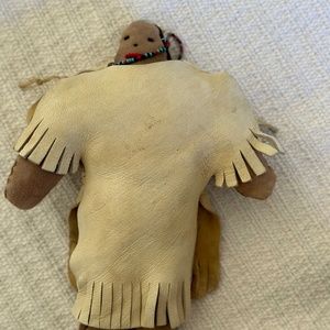 Leather with Real Hair Native American Doll